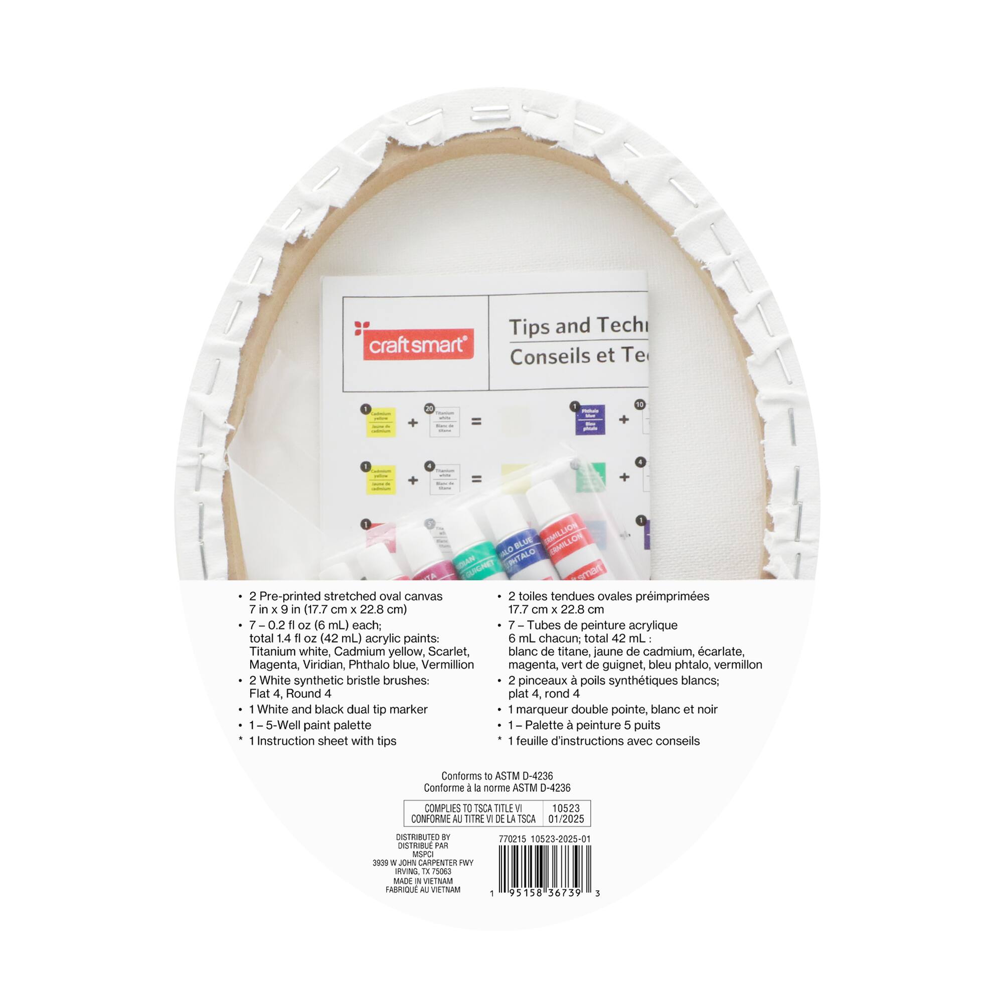7" x 9" Floral Glove & Tea Oval Canvas Painting Kit by Craft Smart®